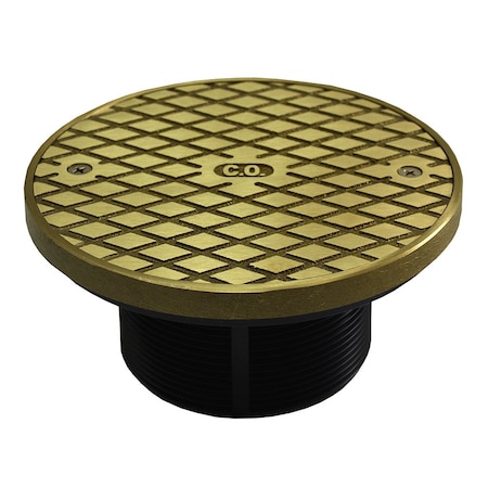 Jones Stephens 3-1/2in. ABS Cleanout Spud with 5in. Polished Brass Cover with Ring D59948